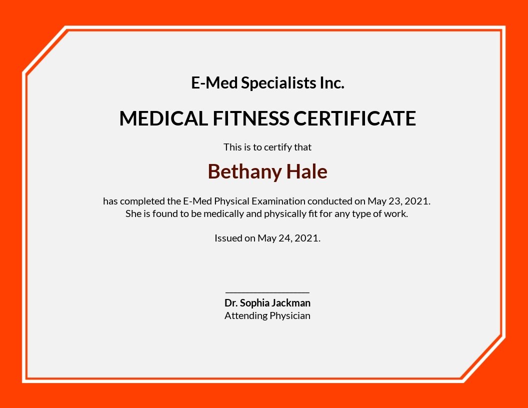 Medical Fitness Certificate in Piravanthoor | Honey Translation Services